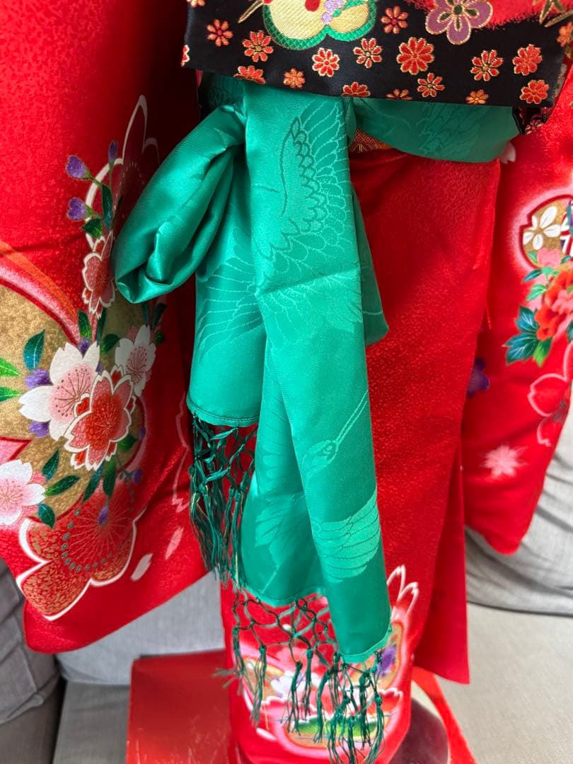 7歳七五三セット　着物草履バッグ付き　赤系②