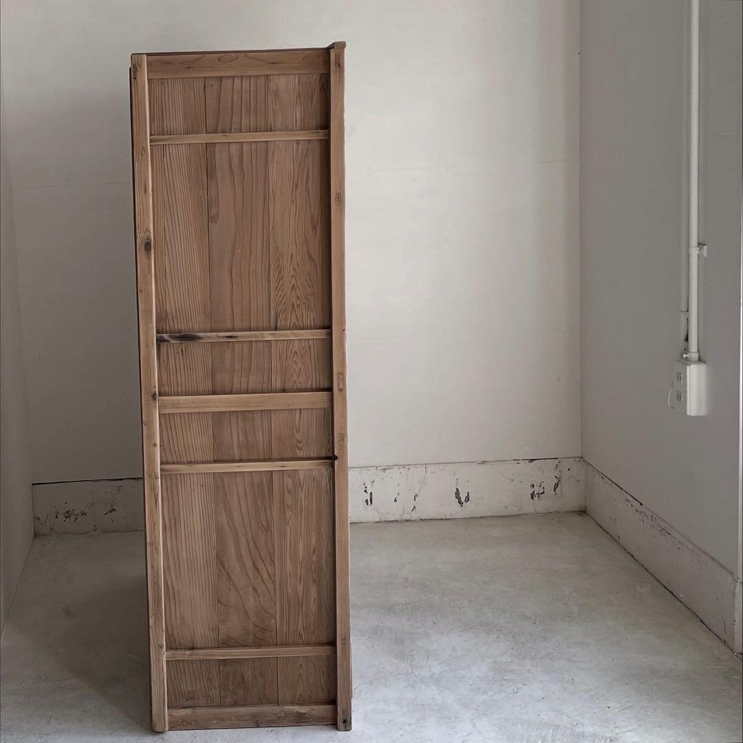 古いガラス戸棚　レトロ　水屋箪笥　食器棚　引出し　古道具　アンティーク