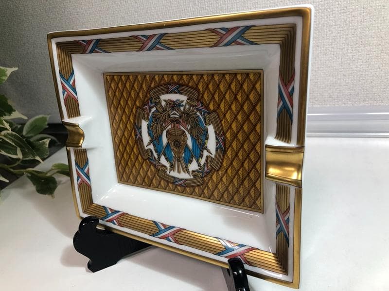 極美品☆HERMÈS　エルメス　スクエア灰皿　アッシュトレイ