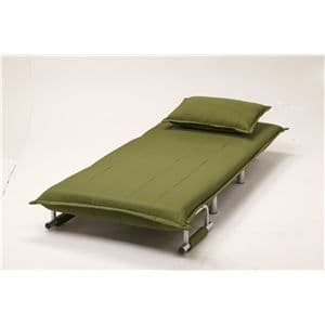 折りたたみソファーベッド/カウチソファー 【シングルサイズ】抹茶グリーン