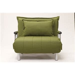 折りたたみソファーベッド/カウチソファー 【シングルサイズ】抹茶グリーン