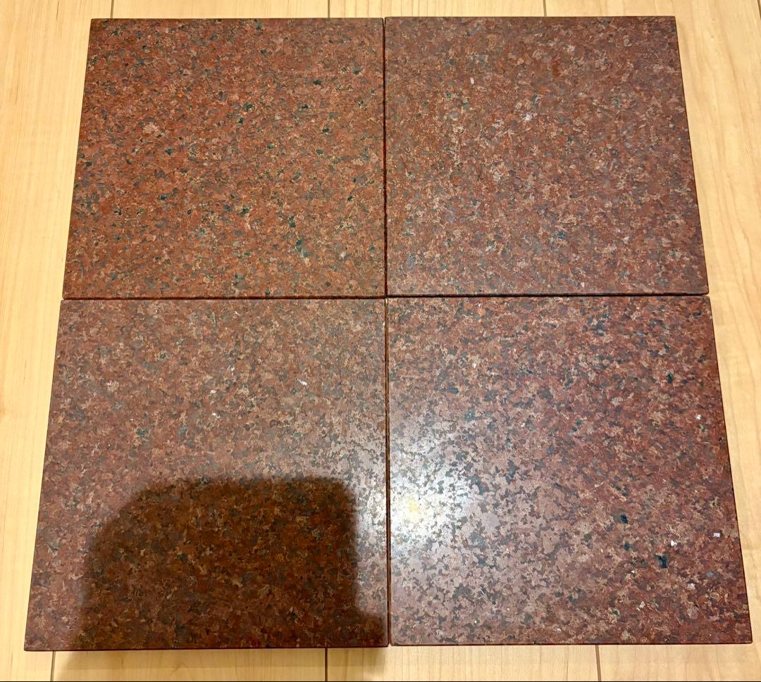 アンパンマンキャラクタータイル4枚セット御影石赤