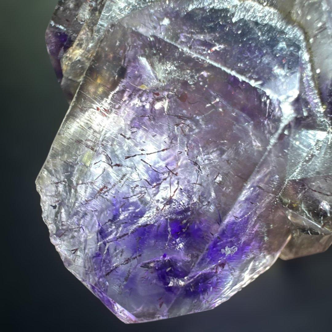 【極上品】スーパーセブン原石 クラスター 紫水晶系 希少原石　台座付