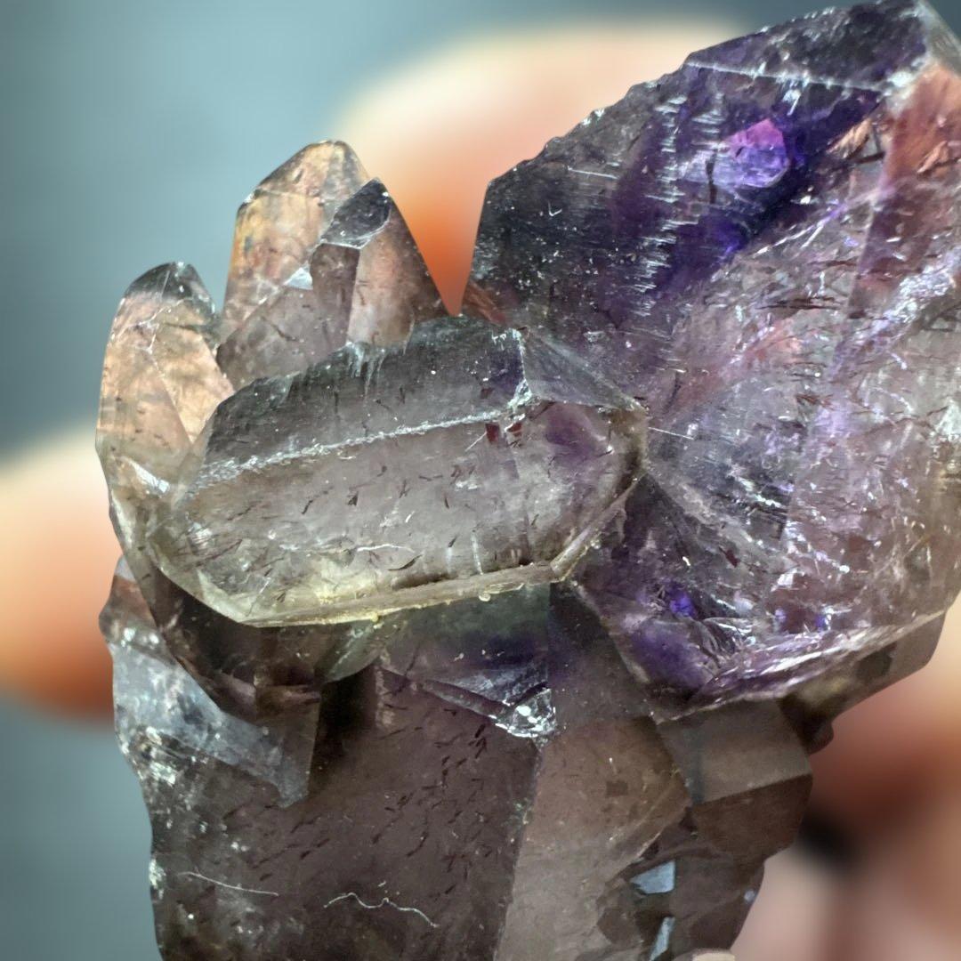 【極上品】スーパーセブン原石 クラスター 紫水晶系 希少原石　台座付