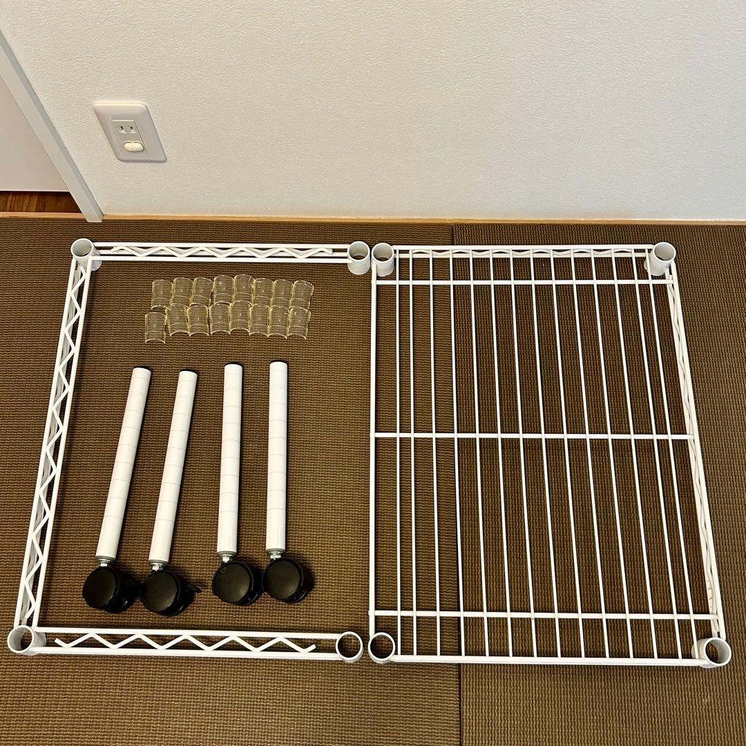 ホームエレクター 廃盤品ホワイト ワイヤーシェルフ & 三方クロスバー