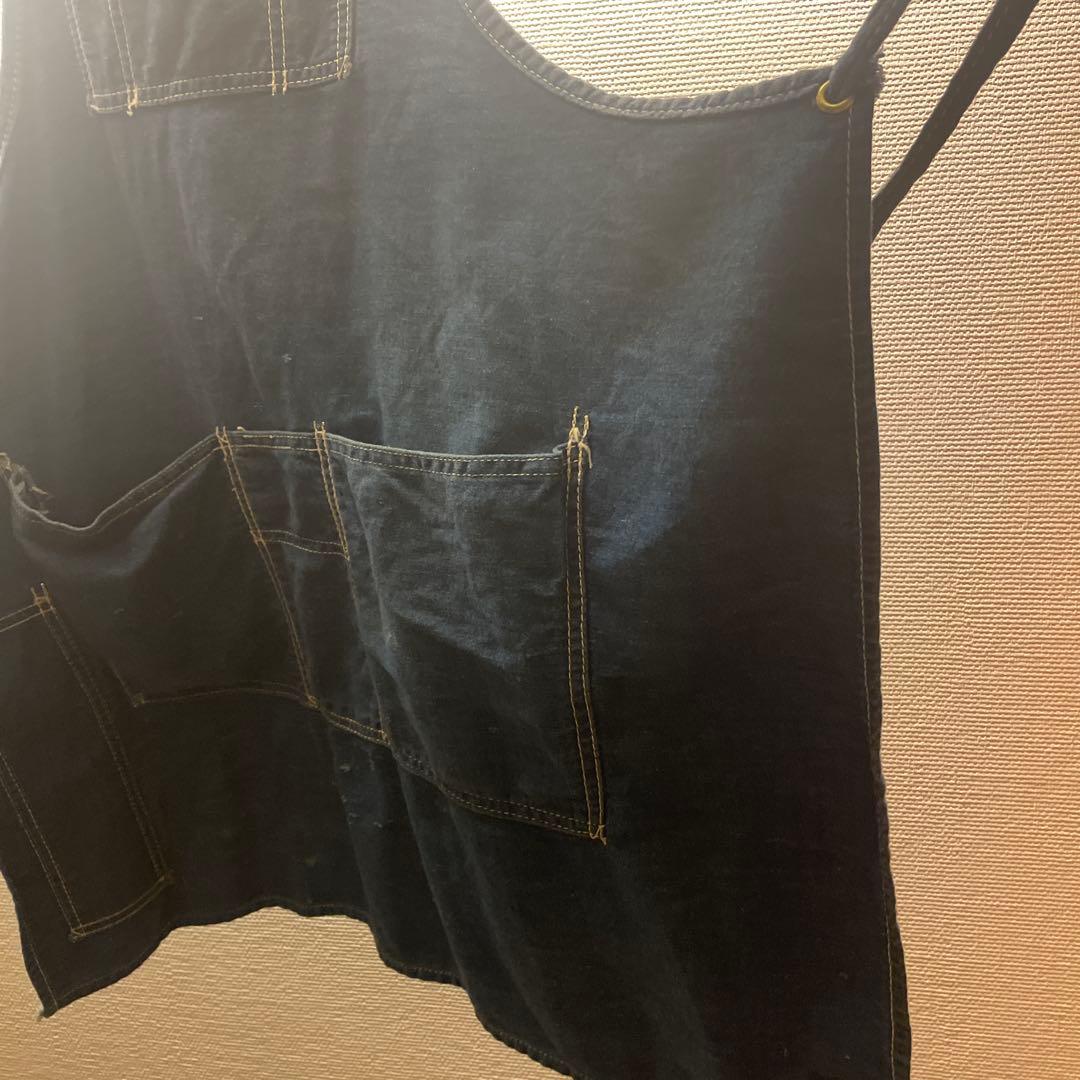 vintage デニム　エプロン　年代不明　 レアパターン