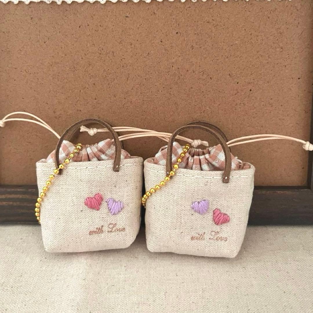 2408-65 ミニチュア巾着トートサシェ 香り袋　SOLD→ご注文承ります♡