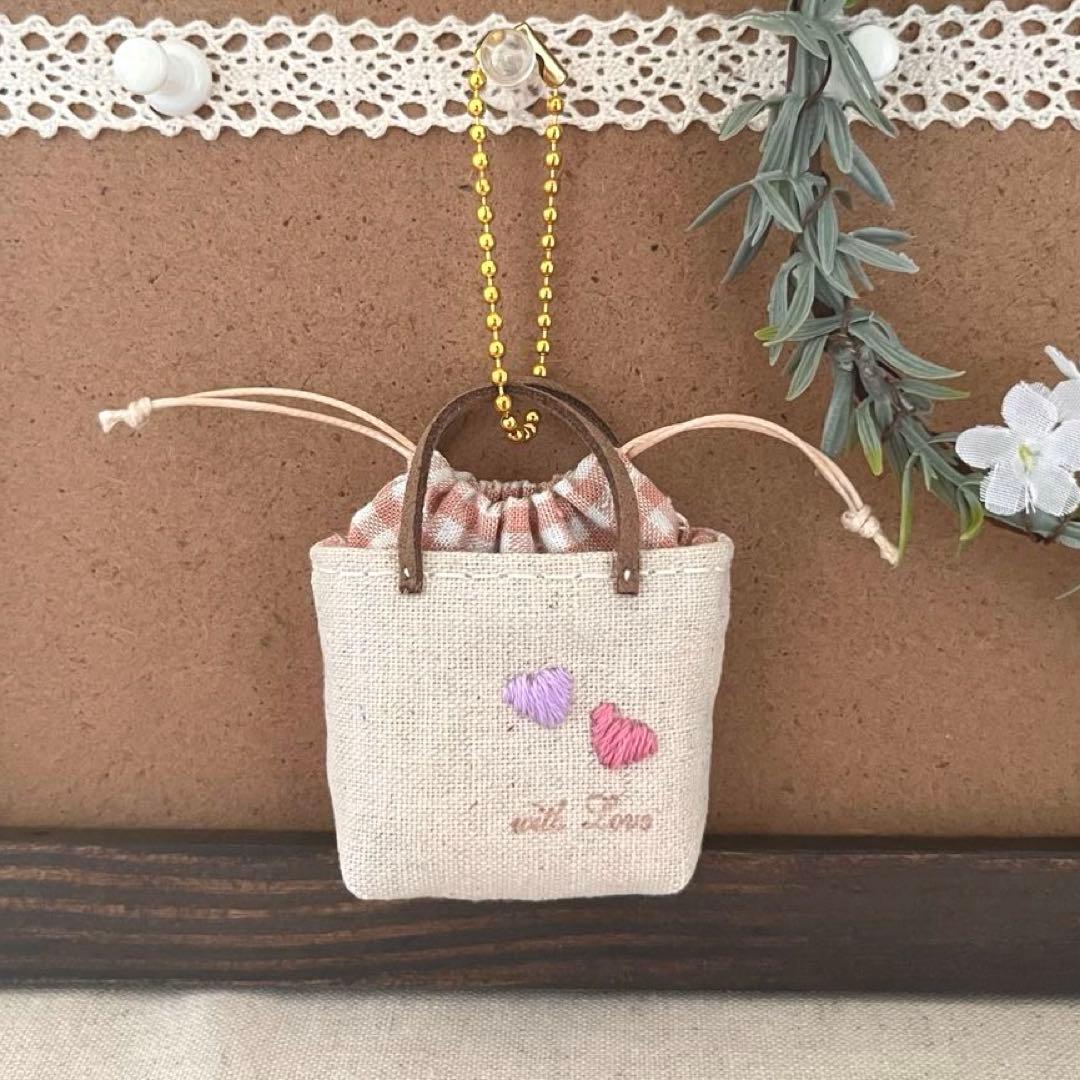 2408-65 ミニチュア巾着トートサシェ 香り袋　SOLD→ご注文承ります♡