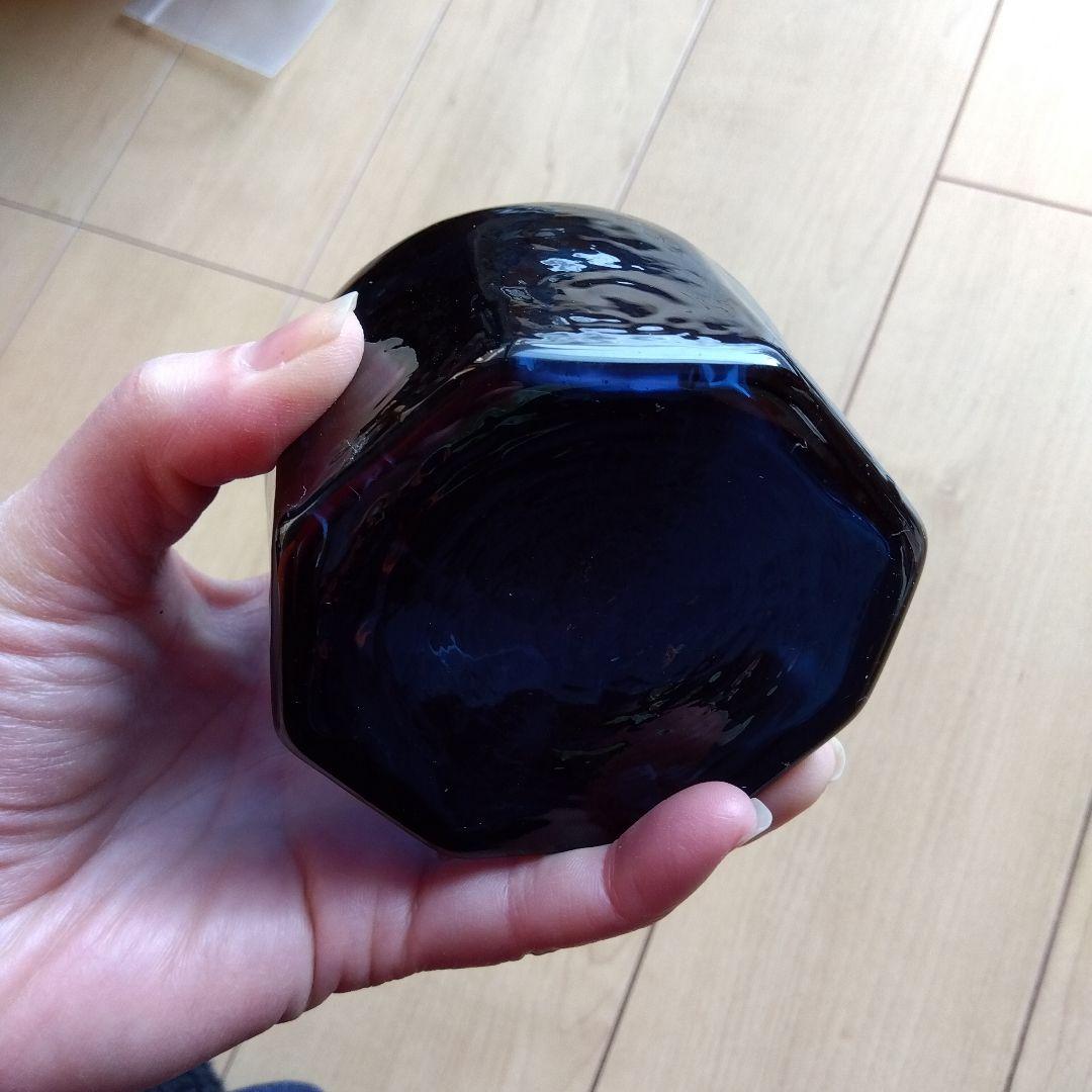 星耕硝子　藍色　蓋付き容器