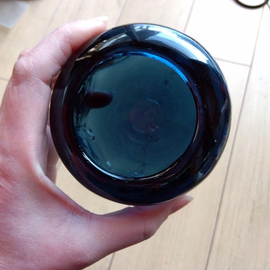 星耕硝子　藍色　蓋付き容器