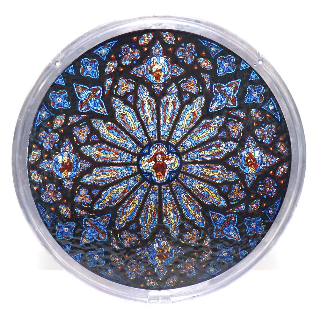 大型 セント・ジョン・ザ・ディヴァイン大聖堂 ヴィンテージステンドグラス バラ窓