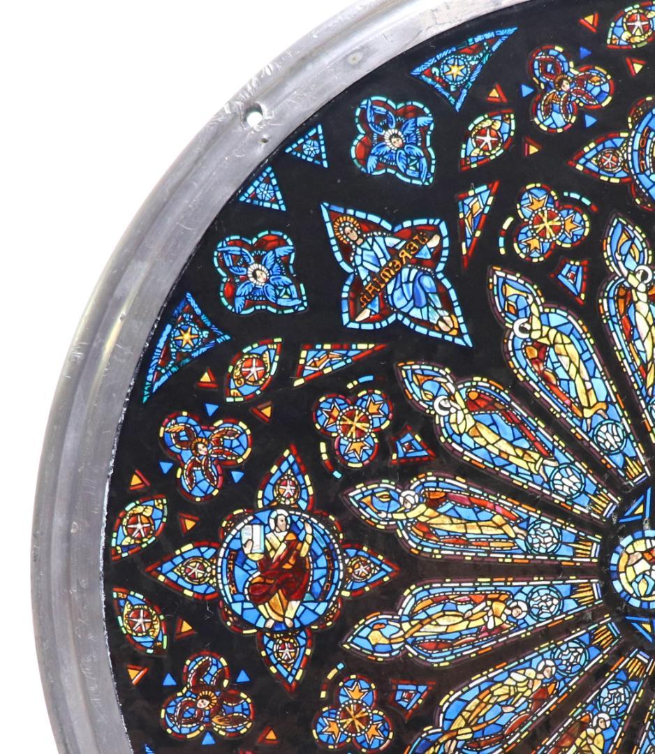 大型 セント・ジョン・ザ・ディヴァイン大聖堂 ヴィンテージステンドグラス バラ窓
