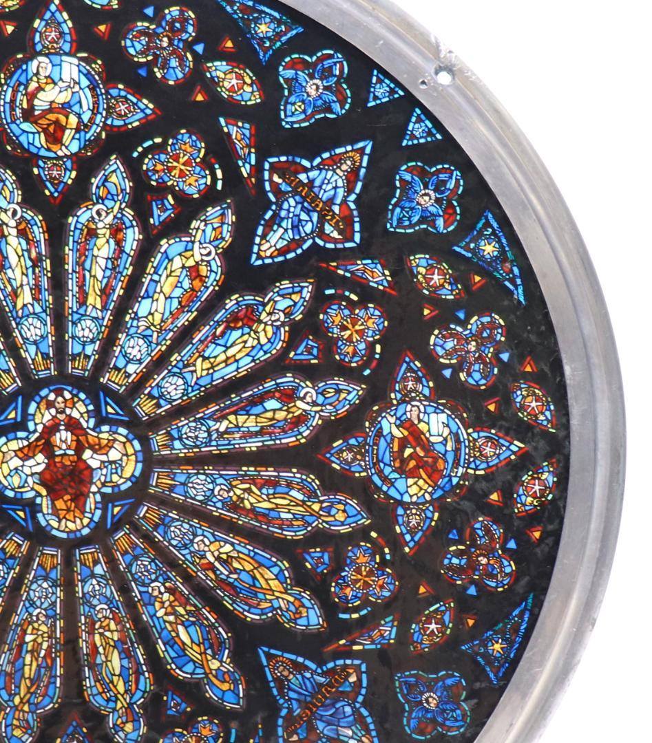 大型 セント・ジョン・ザ・ディヴァイン大聖堂 ヴィンテージステンドグラス バラ窓