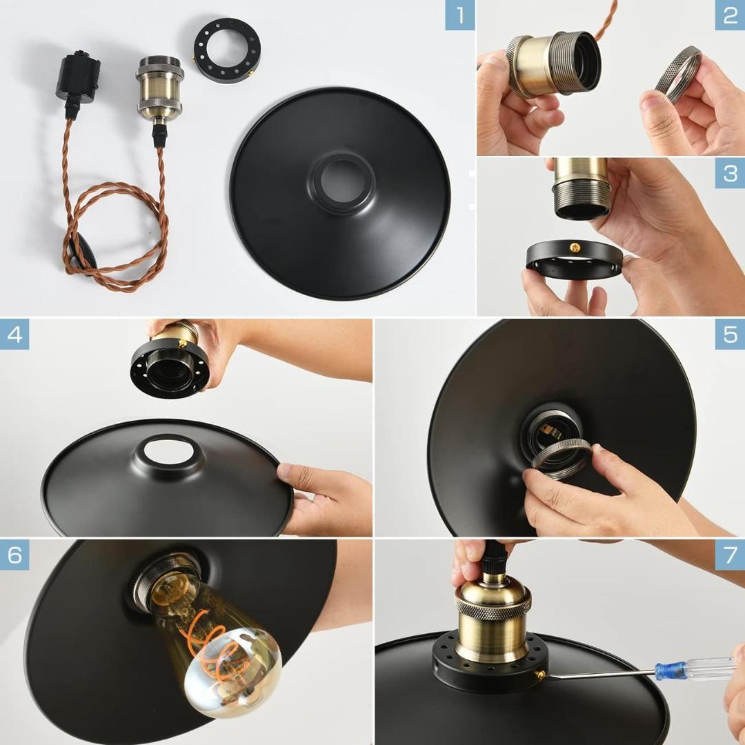 ペンダントライト 3個セット レール式 直径22cm リモコン付き