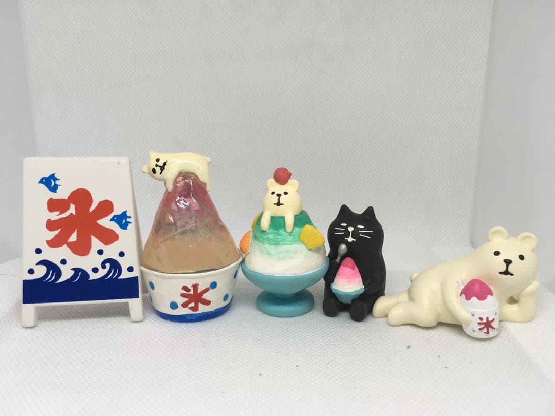 コンコンブル　かき氷　しろくま　黒猫