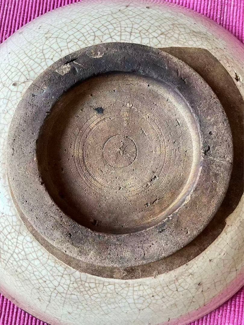 骨董 瀬戸焼　　馬の目皿　　鉄絵　7つ目　1枚