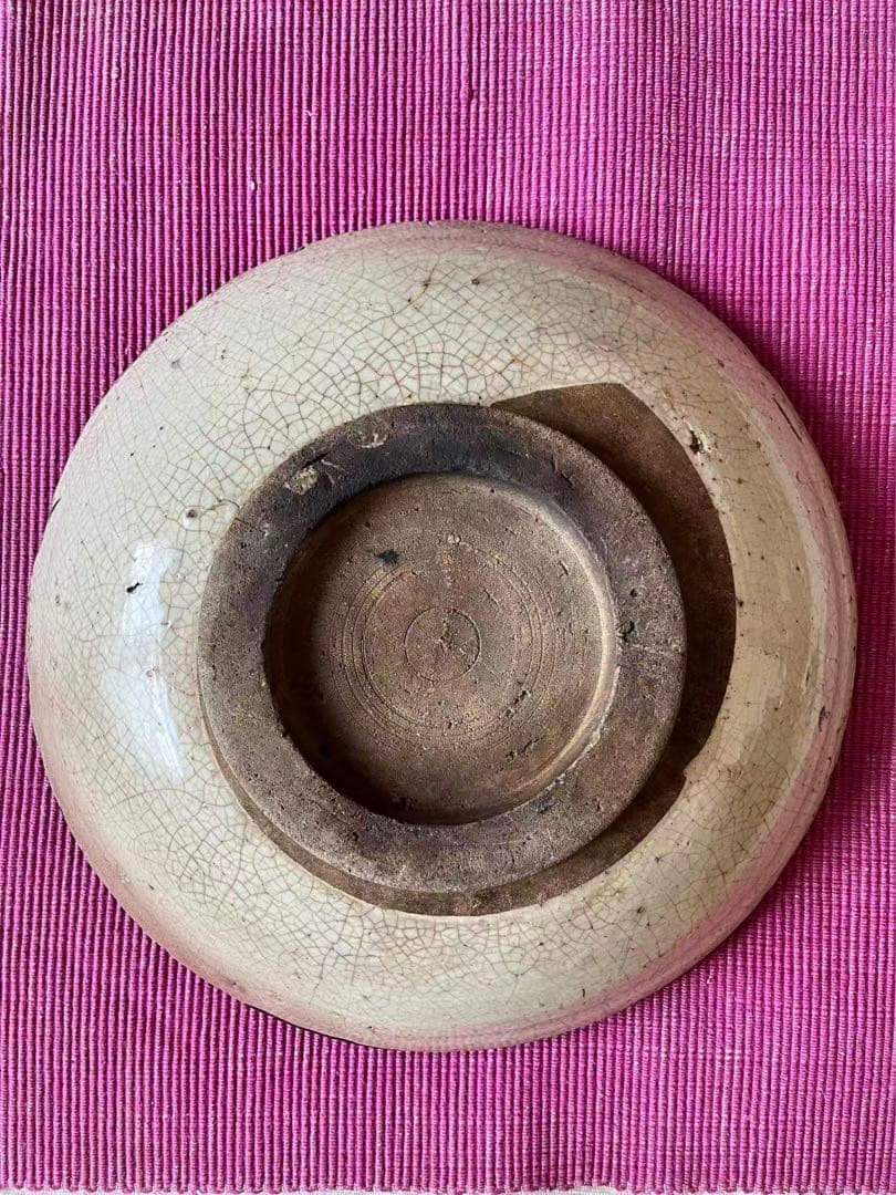 骨董 瀬戸焼　　馬の目皿　　鉄絵　7つ目　1枚