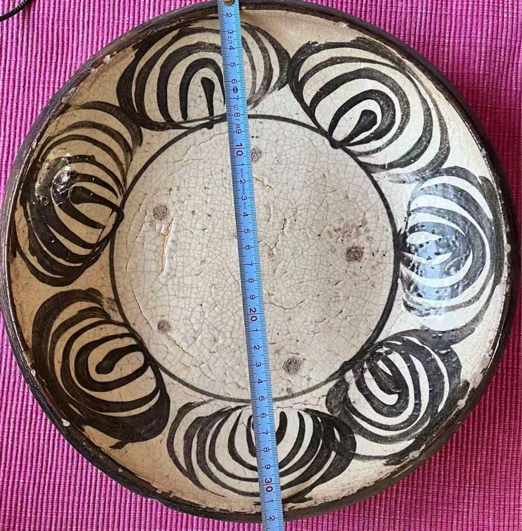 骨董 瀬戸焼　　馬の目皿　　鉄絵　7つ目　1枚