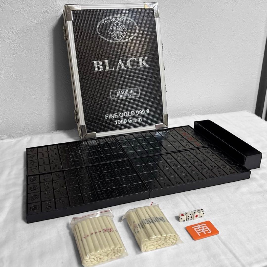 ◆超レア◆市川屋 麻雀牌 オールブラック blacb fine gold