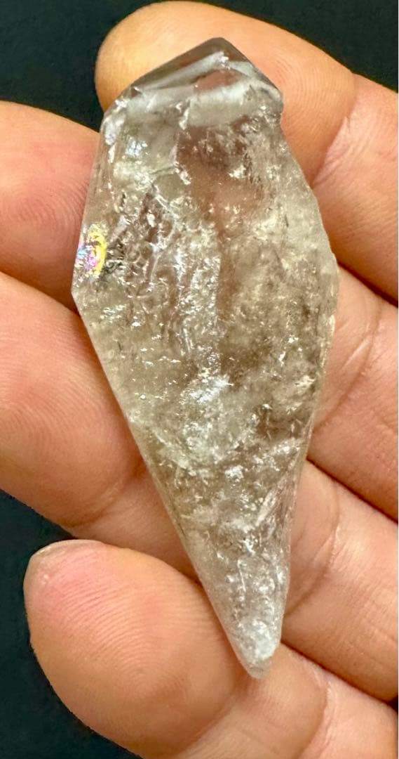 煙彩星矢　新潟産虹彩煙水晶