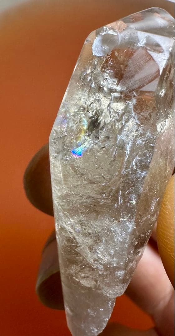 煙彩星矢　新潟産虹彩煙水晶