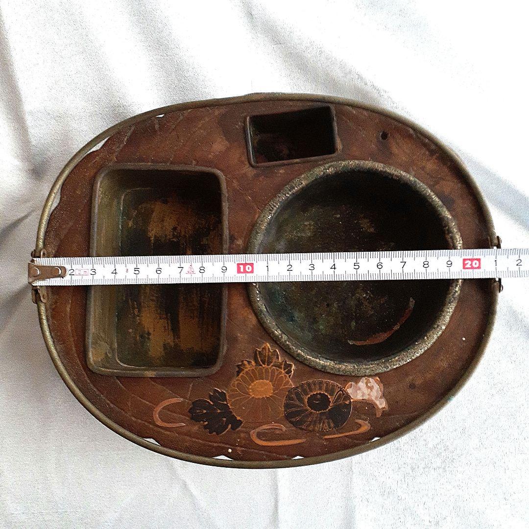 喫煙具 煙草盆 楕円形木製 くり抜き灰皿 香炉 時代物 骨董品 古道具 古美術