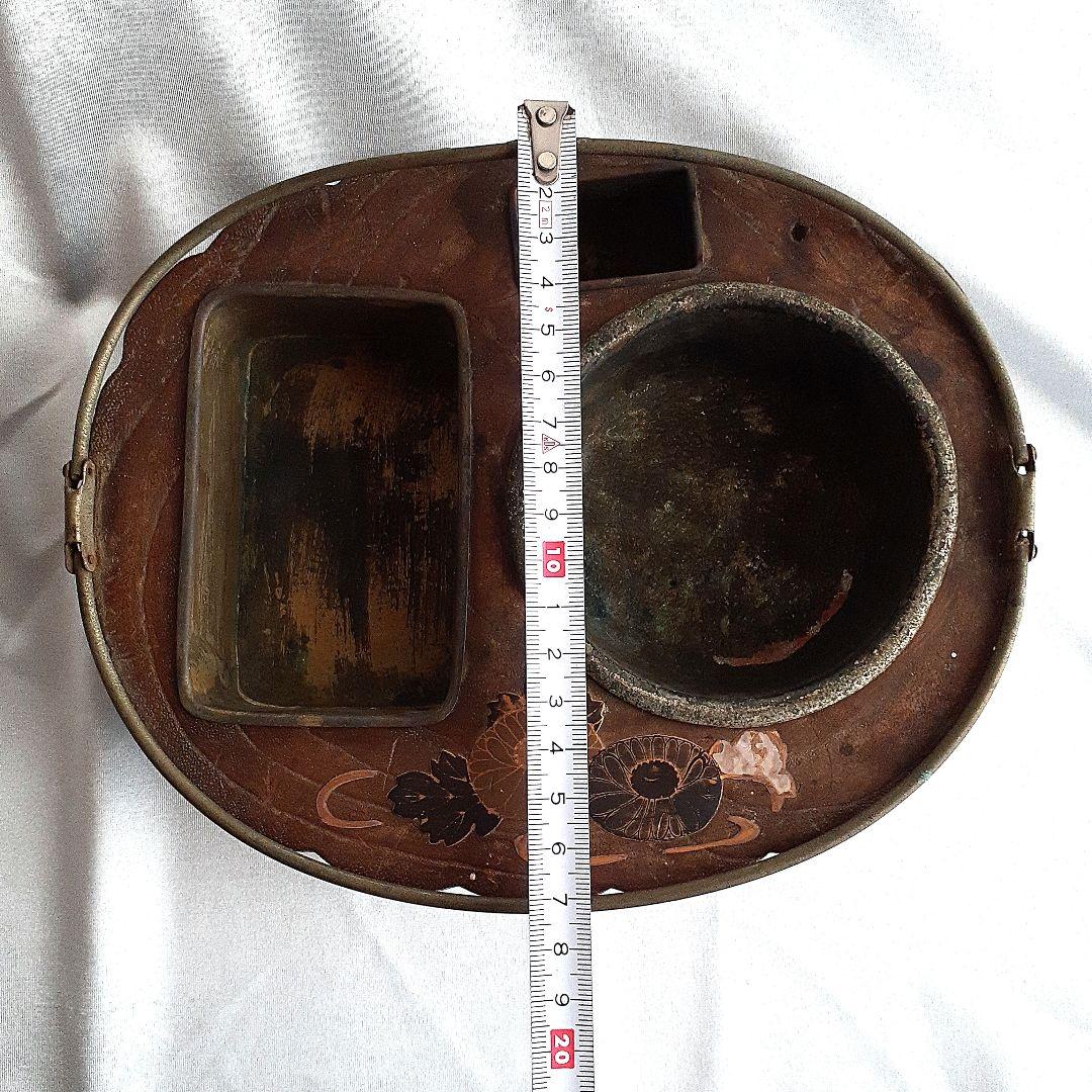 喫煙具 煙草盆 楕円形木製 くり抜き灰皿 香炉 時代物 骨董品 古道具 古美術