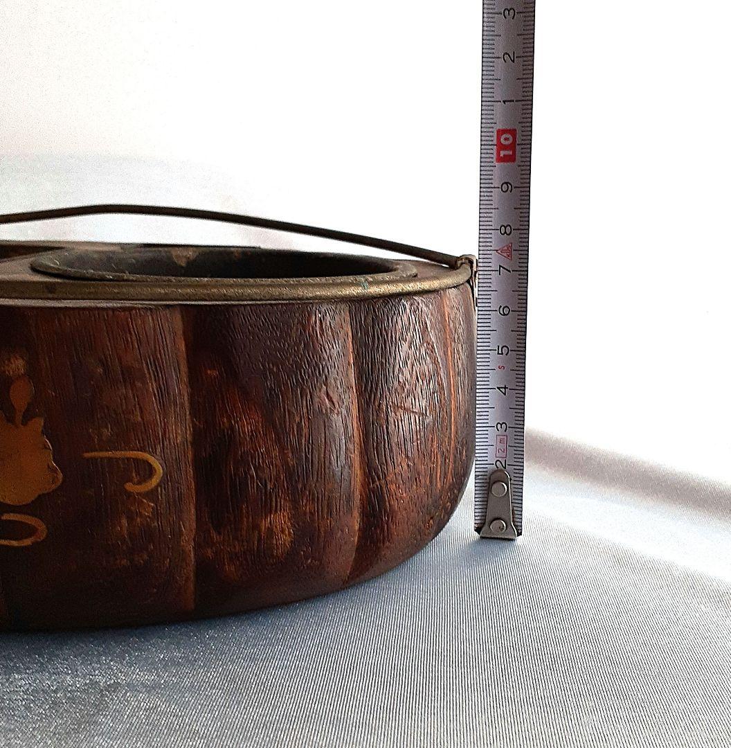 喫煙具 煙草盆 楕円形木製 くり抜き灰皿 香炉 時代物 骨董品 古道具 古美術