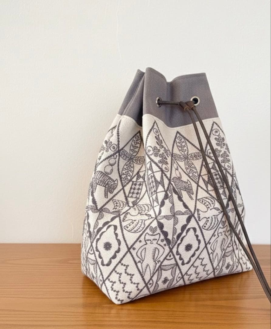 ミナペルホネン　シンフォニー 共布ショルダーベルト付きバッグ ハンドメイド♪