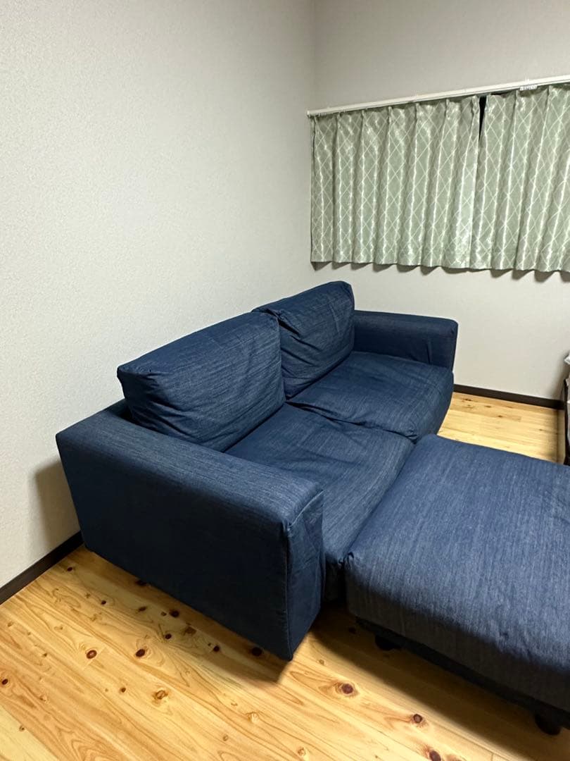 MUJI ネイビー 2.5シーターソファ　オットマン別売り