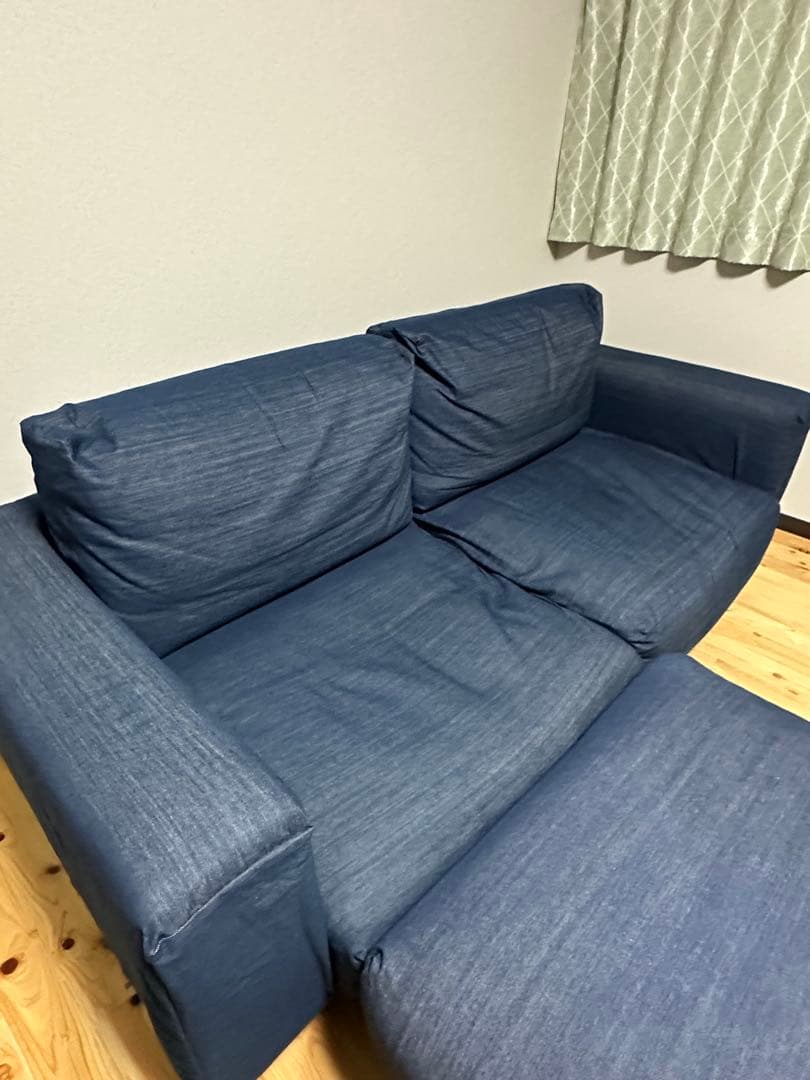 MUJI ネイビー 2.5シーターソファ　オットマン別売り