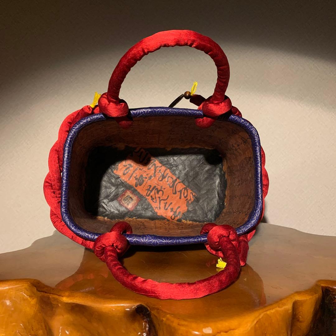 ＊一閑張りバッグ（遊女）柿渋染