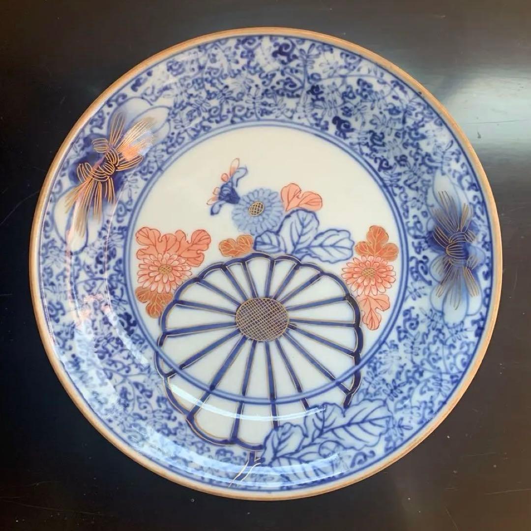 大聖寺伊万里 菊花微塵唐草文 中皿 金襴手 角福 18cm 単品 - メルカリ