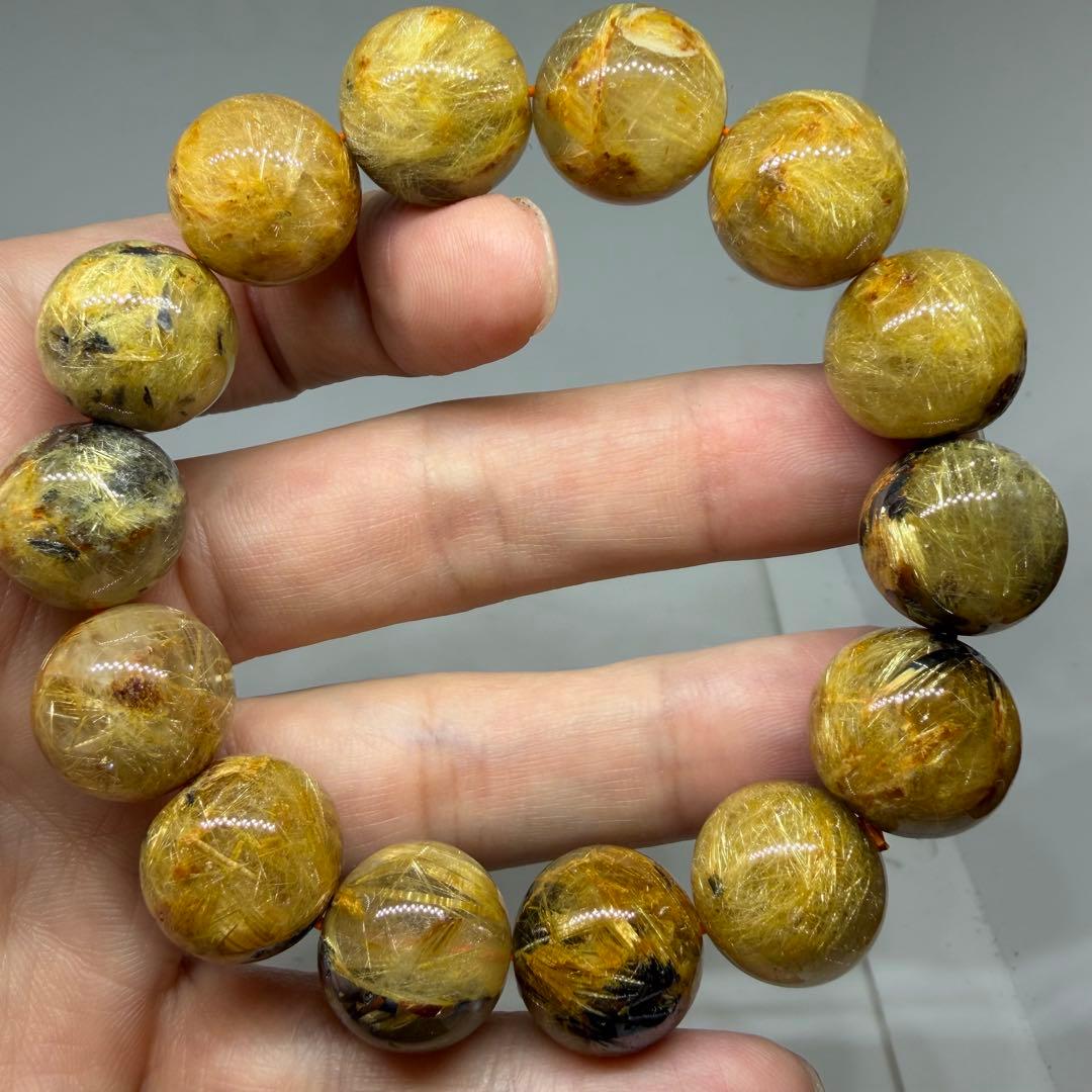 ■ハイクオリティ 大玉 太陽放射 ゴールド タイチン ルチル クォーツ 120■