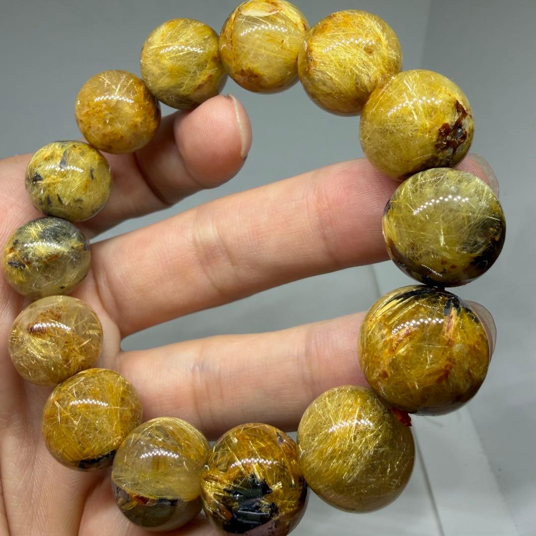 ■ハイクオリティ 大玉 太陽放射 ゴールド タイチン ルチル クォーツ 120■