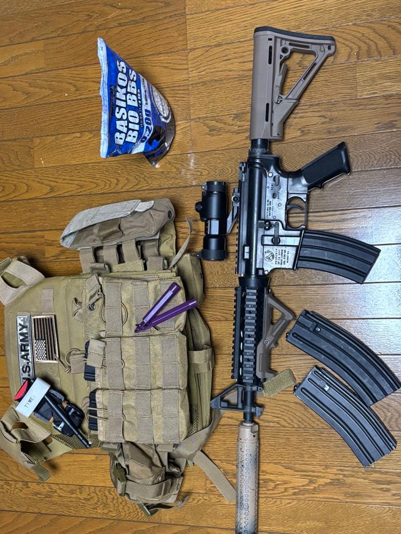 サバゲー　引退品セット　東京マルイ　cqb-r 次世代電動ガン　プレートキャリア