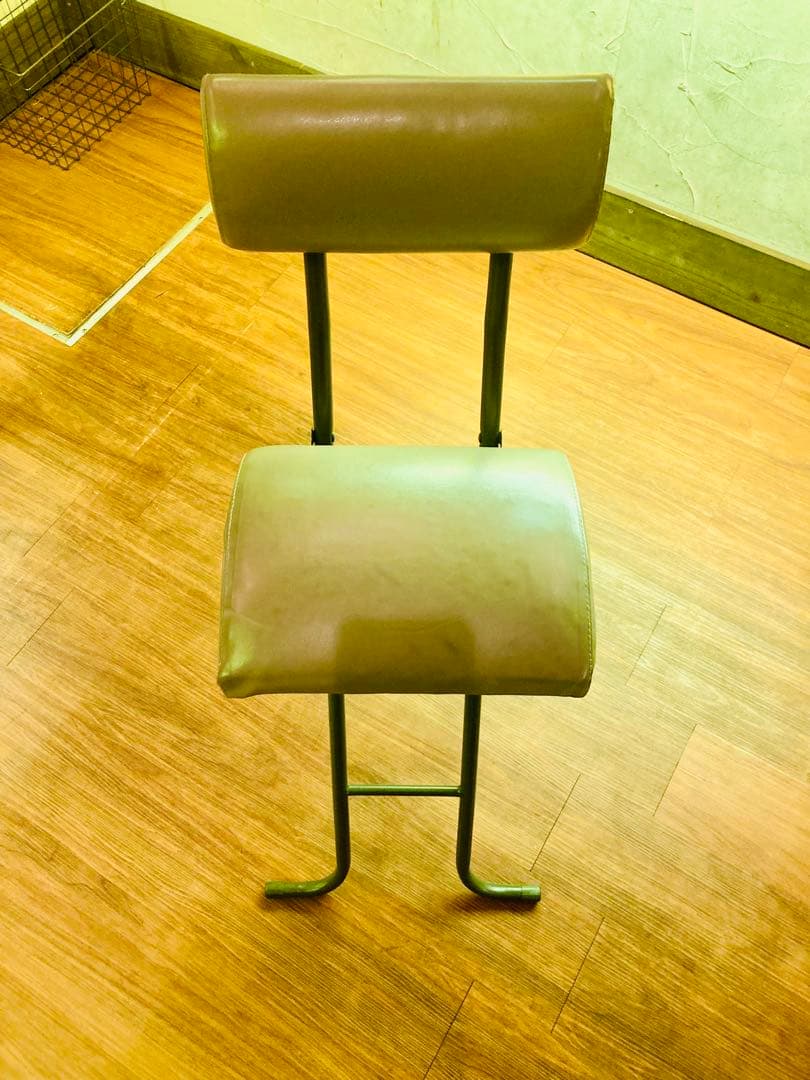 ベージュ　折りたたみ式 X型椅子　ハイチェアー　7脚セット　バラ売り相談可