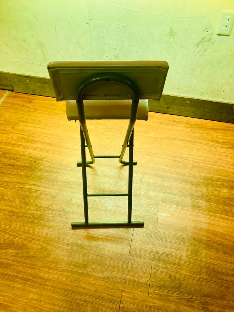 ベージュ　折りたたみ式 X型椅子　ハイチェアー　7脚セット　バラ売り相談可