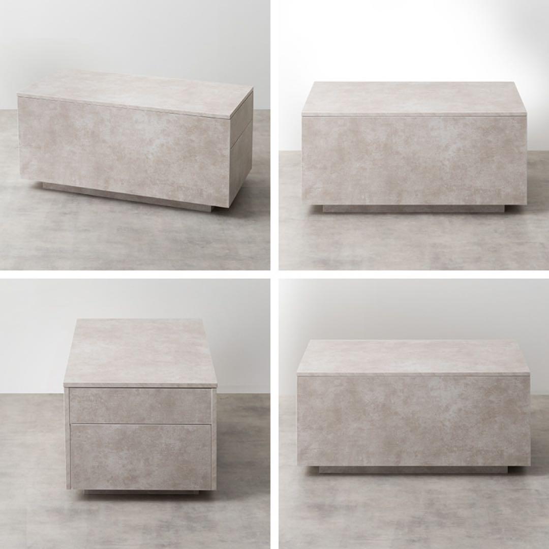 【幅80cm】bolte 昇降式センターテーブル ストーン 引き出し 収納