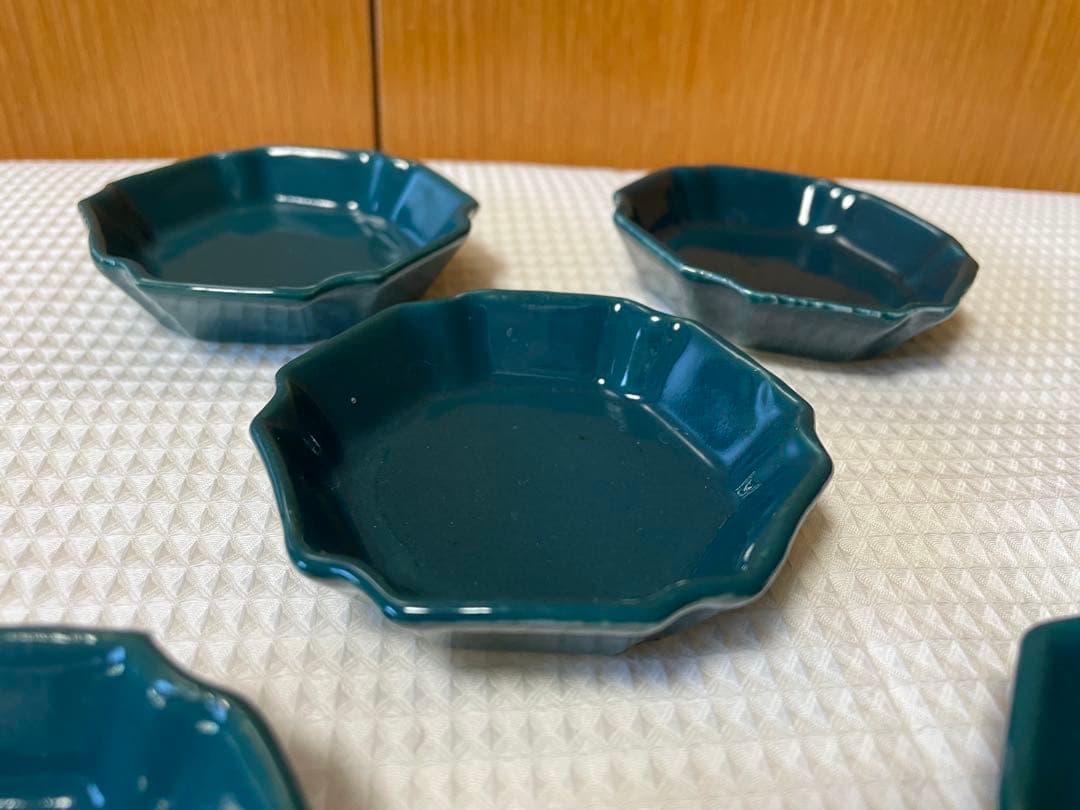 淡路珉平焼き 明治か昭和の変形六角小皿