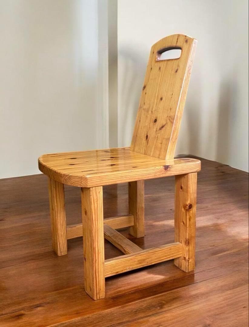 一生もの★重厚ななウッドチェア（1脚）　すべて木製　カントリー風のお店やお部屋に