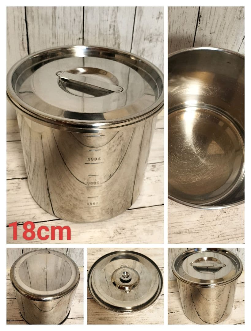 ステンレス製キッチンポット 5点セット