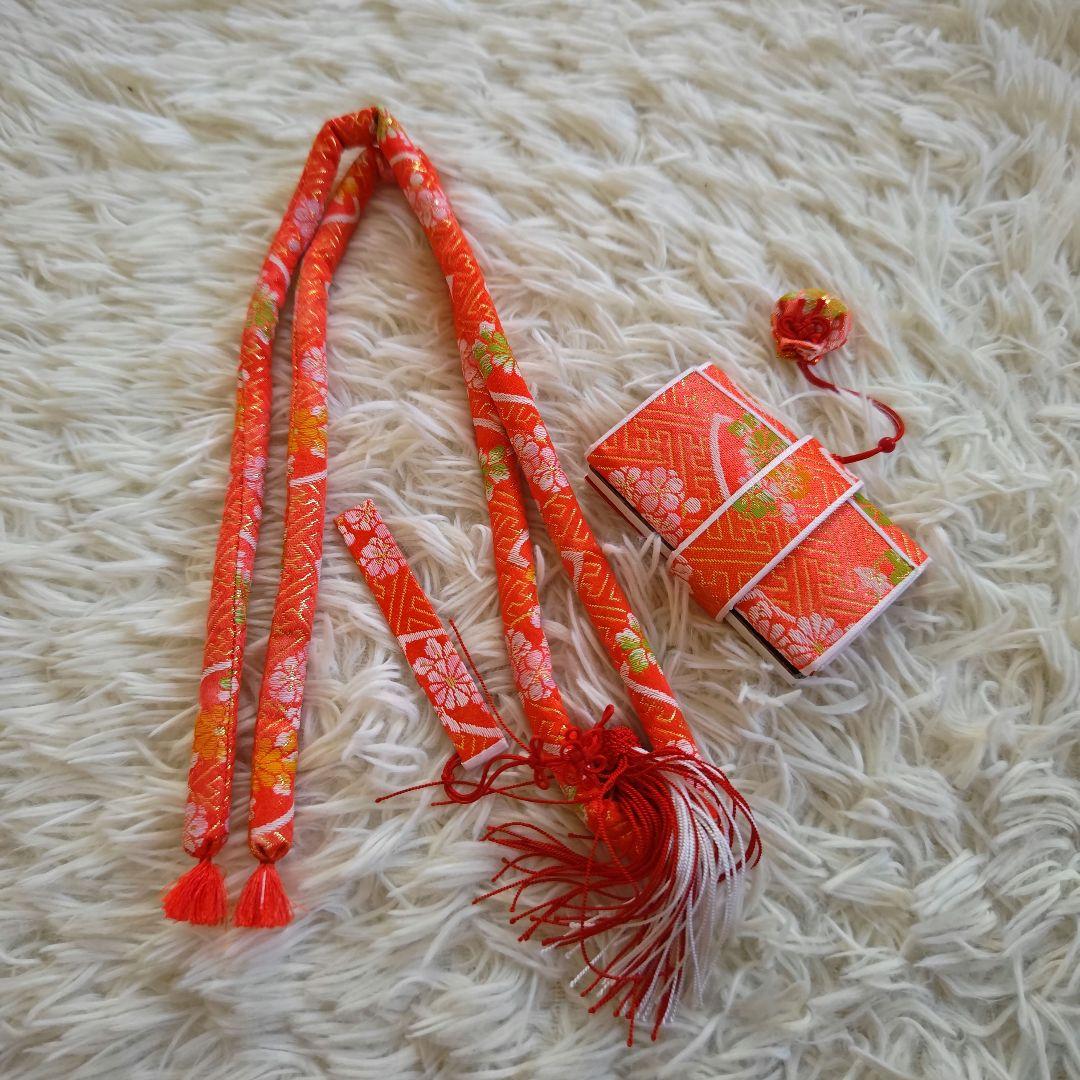 はこせこセット 晴れ着の丸昌 小物セット 七五三 朱色 ７歳 セレモニー