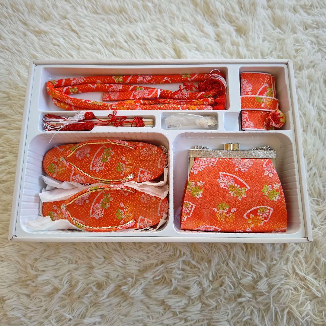 はこせこセット 晴れ着の丸昌 小物セット 七五三 朱色 ７歳 セレモニー