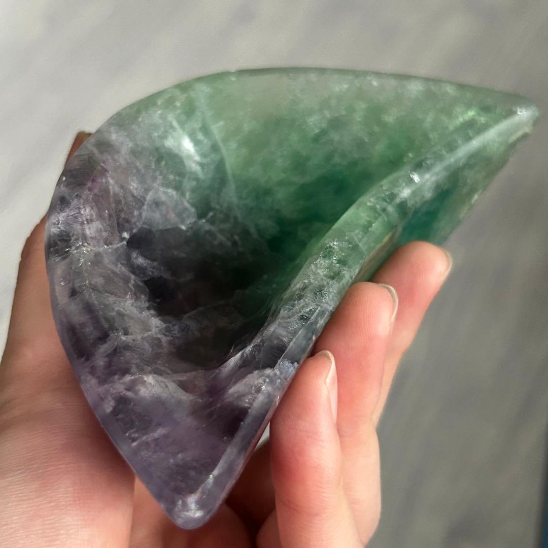 《美》　フローライト　月　濃い　ボウル　お皿　365g