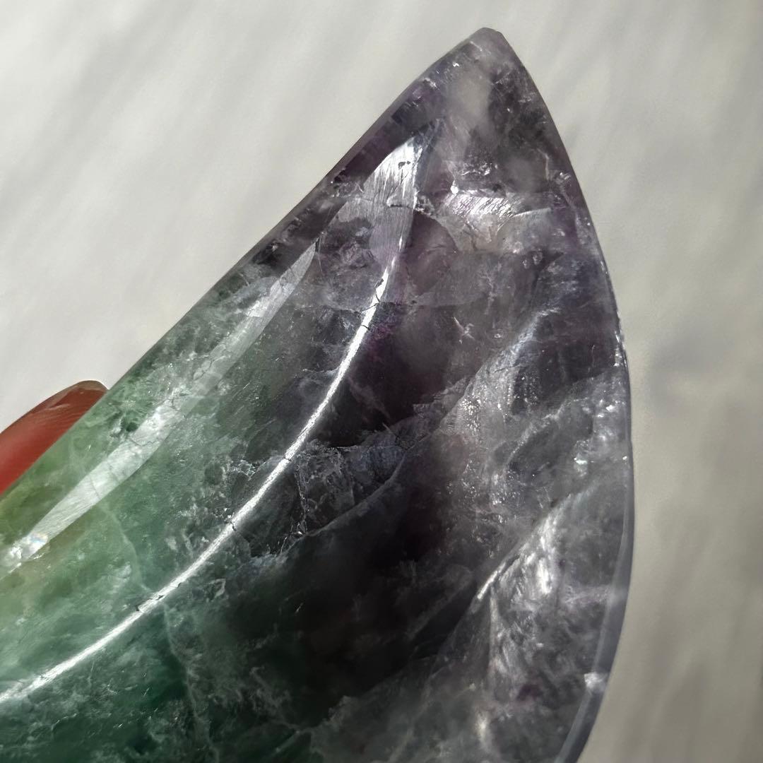 《美》　フローライト　月　濃い　ボウル　お皿　365g