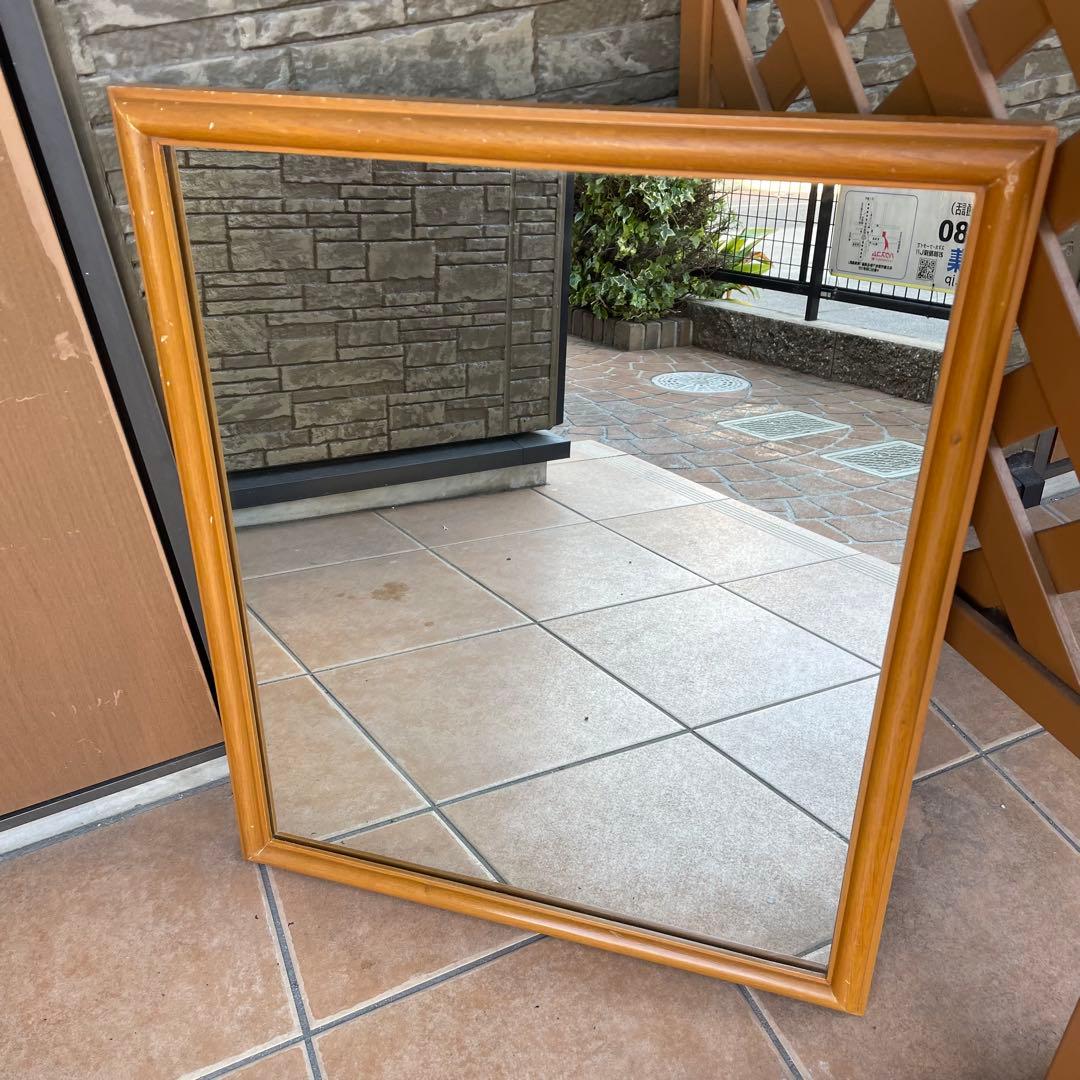 デンマーク製　1960's　ヴィンテージ　北欧　モダン　チーク　無垢 ミラー　B