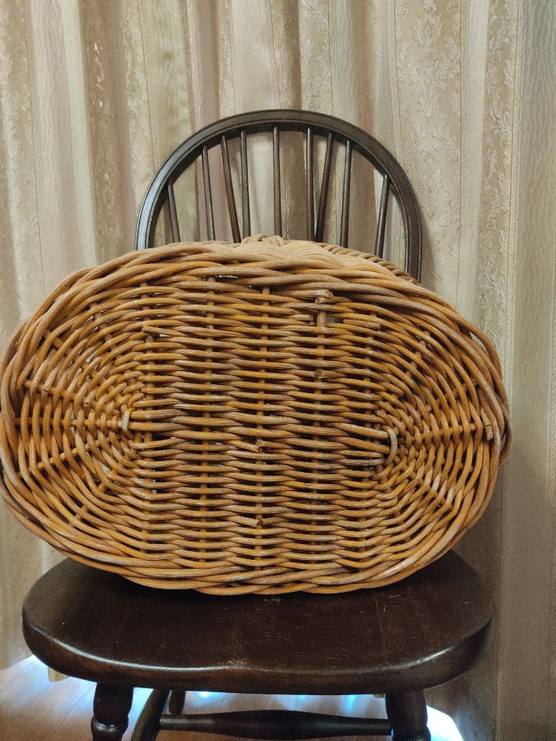 アンティーク　バスケット　キャンプ　籐　ラタン北欧　北欧雑貨　　竹