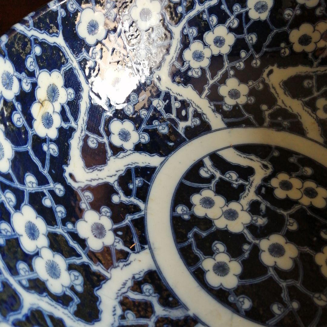 伊万里　染付総模様大鉢　32.8cm　幕末～明治期