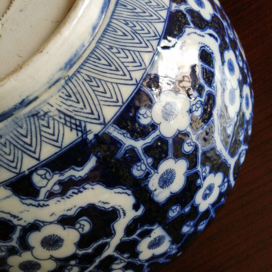 伊万里　染付総模様大鉢　32.8cm　幕末～明治期